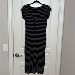 Ripcurl Black Striped Maxi Dress